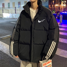 港风冬季新款织带立领羽绒服男潮宽松印花新YR6110P225控268，男装羽绒服，电商A268A