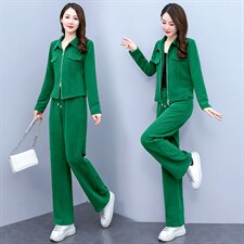 休闲运动套装女2025新款春秋时尚高端品牌妈妈洋端庄大气质两件套，女装套装/套裙，依如秀(原杭风阁)