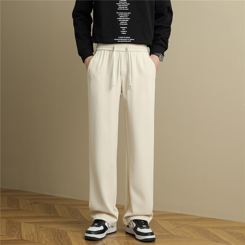 潮流垂感休闲裤男秋季新款宽松直筒百搭抽绳直筒西裤K3309-P40，男装西裤，星座610（原A335）