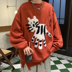2024新款高级感慵懒风针织衫圆领毛衣男潮牌打底衫毛衣 M1704-P52图片