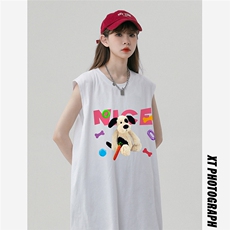 中性风新款夏季时尚百搭宽松卡通印花纯棉短袖T恤DT65008P25控38，男装T恤，电商A268
