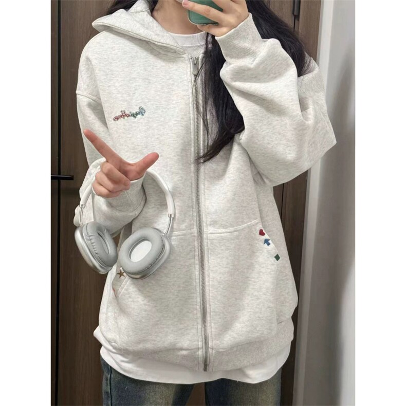5333-P52原版做工刺绣（纯棉华棉复合）休闲卫衣薄款,女装卫衣/绒衫,星座617A-2