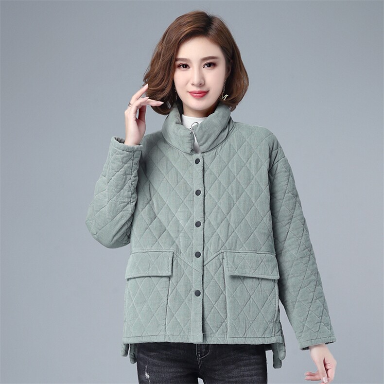 时尚新款灯芯绒加棉外套保暖显瘦短款棉服冬季必备女装棉衣,女装棉衣/棉服,叶笙衣