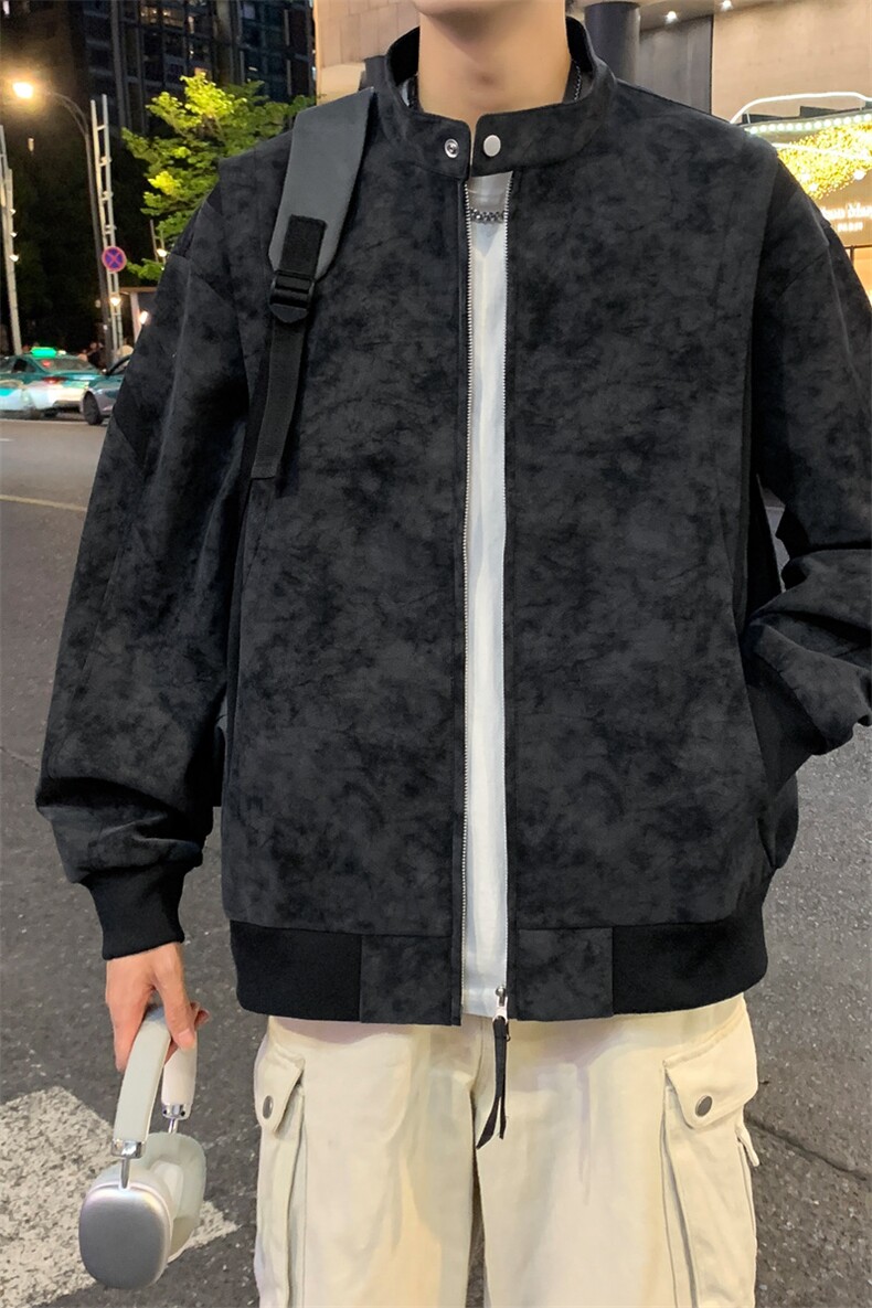 夜景机动皮衣扎染防水立领皮夹克男士休闲皮外套A406JK2550P88,男装夹克,星座309（原A406）