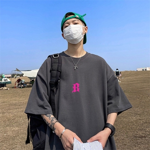 可设48小时发货 支持抖音得物来样二开230克重磅美式短袖t恤MT358图片