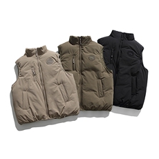 外27-2甘柚日系纯色拉链贴标马甲MJ02-P155，男装背心/马甲，新杭派外27-2