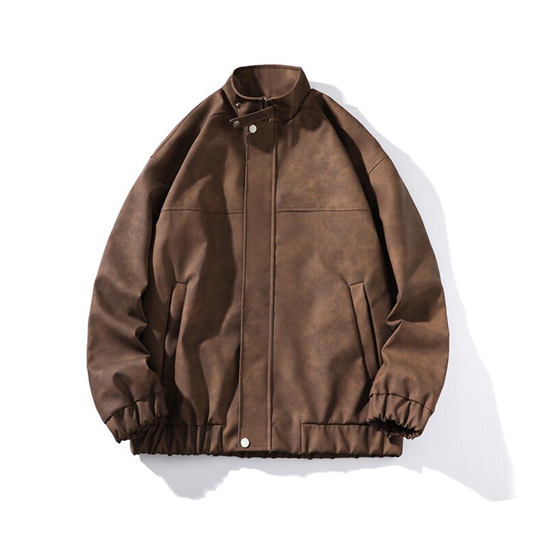 秋季宽松夹克男港风复古怀旧美式骑行机车服PU皮衣外套JK667-P95,男装夹克,星座505-3
