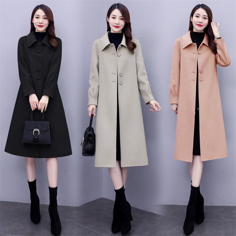 新款时尚气质羊毛嵌银丝新面料双面呢羊绒大衣外套，女装双面呢大衣，媚琳依坊