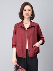 2025年秋季时尚休闲宽松型纯棉100%气质衬衣，女装衬衫，依恋蒂丝