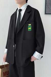 小西装男士秋冬季痞帅学院风dk制服宽松休闲单西服外套男XZ03-P80图片