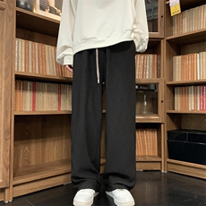 现货垂感褶皱布料直筒宽松休闲裤长裤男KD525-P40，男装休闲裤，电商D312-1