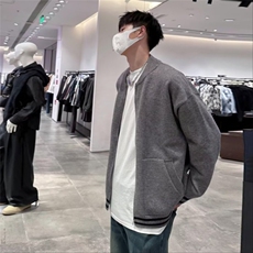 2026秋季新款慵懒风棒球领针织开衫男宽松百搭拉链休闲长袖毛衣男，男装针织衫/毛衣，星座218-1（原230）