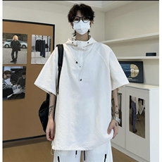 网图【连帽泡泡纱防晒衣】夏季潮牌短袖百搭宽松T恤套装TZ113-P68，男装防晒衣，星座1213