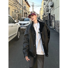 现货-2025冬季新款做旧擦色皮毛一体棉衣218-7-M111-P125-控188，男装棉衣，星座218-7