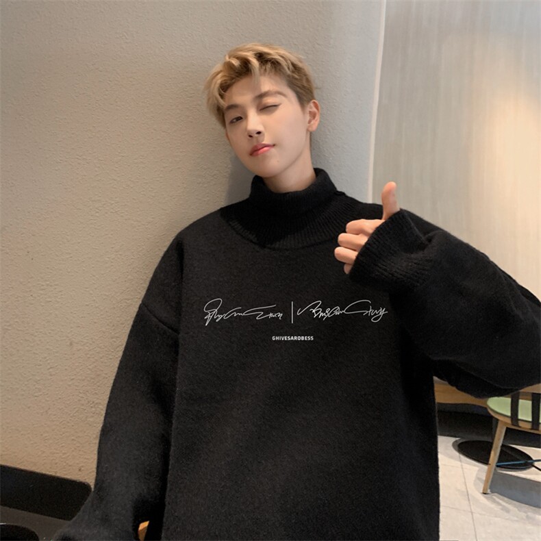 高质量！秋冬高领毛衣加绒加厚翻领针织衫男毛衣FL210-特p38,男装针织衫/毛衣,电商B367