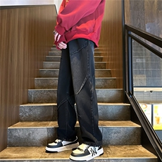 K1225-p38-控68oversizecleanfit黄泥牛仔裤直筒裤老爹裤长裤，男装牛仔裤，星座103A-1
