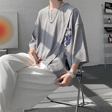 T10121-特批30控58百搭小熊吊坠冰丝短袖T恤夏季新款高品质大码，男装T恤，电商A059