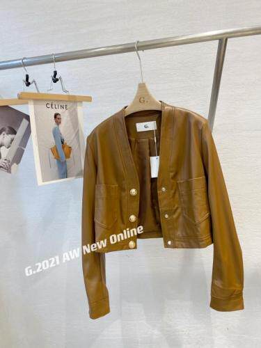 秋季新款进口皮质小外套皮衣，女装皮衣，G