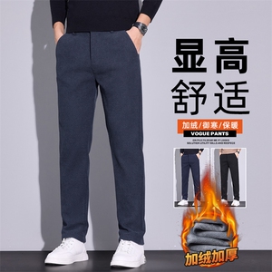 加绒西装裤男修身高档长裤秋冬加厚直筒商务裤子Z2621-P40加绒P50图片