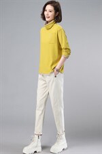 2021秋装新款韩版气质两件套高领打底衫加绒休闲裤潮，女装大码女装，奕阳依阁