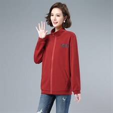 长期大货现货，2024年春秋季新款休闲印花字母开衫卫衣，女装卫衣/绒衫，涵誉