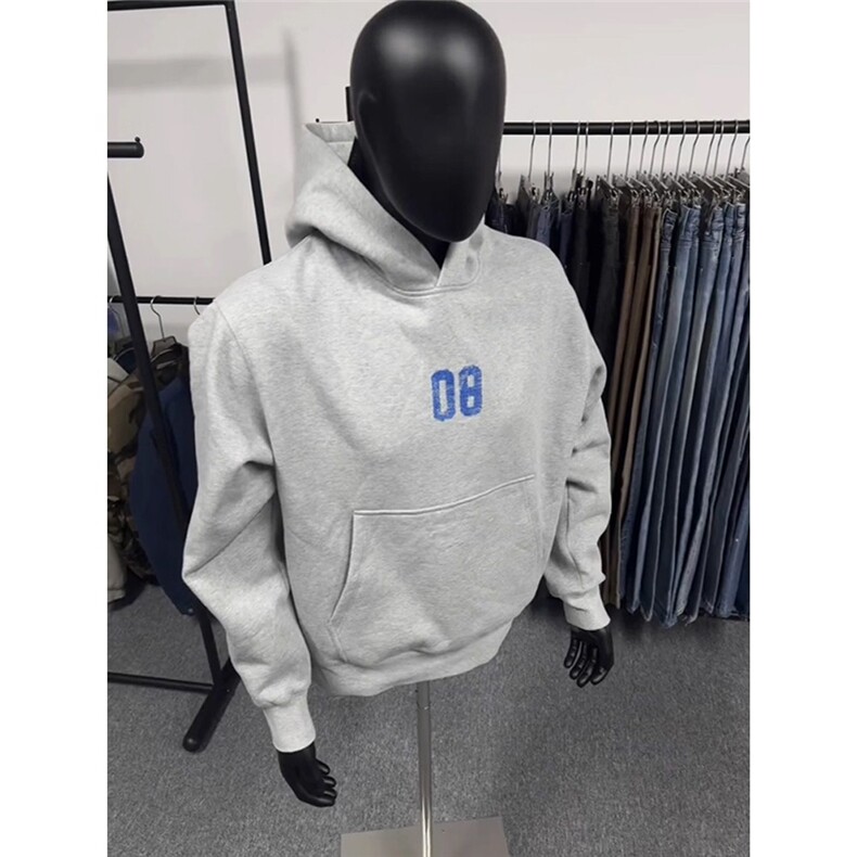 【08街头美式】撞色420G连帽宽松基础印花加绒卫衣,男装卫衣,星座506A