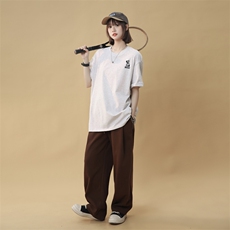 抖音得物供货特价T恤200克纯棉硅胶小熊印花A158-T2550-P15，男装T恤，电商A158