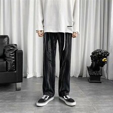 暗黑系ins网红牛仔裤男直筒宽松阔腿老爹裤子韩版潮流扎染k13-p40图片