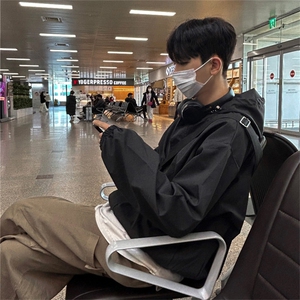 816B-WT005-P85 春季韩系户外夹克运动连帽冲锋衣潮牌情侣图片