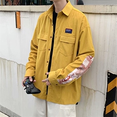 春秋衬衫男休闲口袋衬衣男装宽松印花外套工装修身上衣LS531P39，男装衬衫，星座1013-5