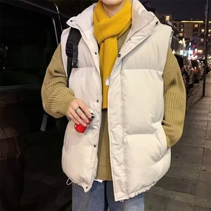 现货5W件冬季三防硬挺boxy短款立领棉衣马夹外套加厚马甲保暖棉服图片
