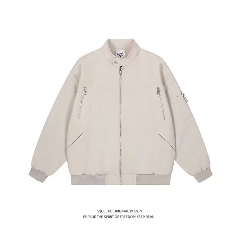 网络图现货美式潮牌高街立领男拉链设计感棒球服外套J478-P55,女装短外套,星座715-7