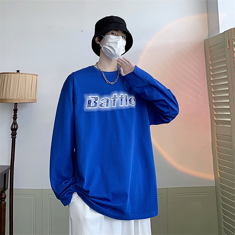 秋季港风潮流宽松长袖t恤打底衫男XZ214-8C001P28,男装T恤,星座1204-3
