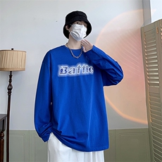 秋季港风潮流宽松长袖t恤打底衫男XZ214-8C001P28，男装T恤，星座1204-3