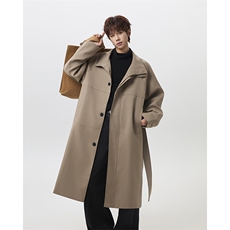 直播秋冬新款男士中长款风衣过膝风衣韩版韩系大衣82567P125，男装风衣，电商B289-1