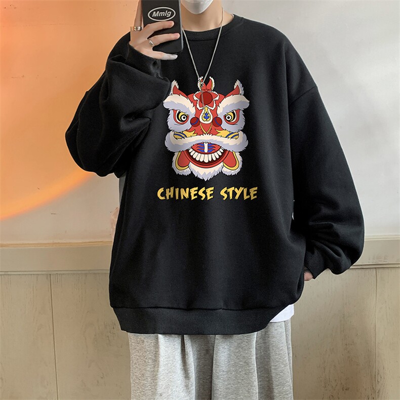 圆领卫衣男大码加厚加绒长袖t恤男S6185-P28 加绒款-P33图片