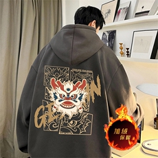 龙年卫衣冬季美式加绒加厚连帽卫衣外套DL1750常规特P35加绒特40，男装卫衣，电商A486
