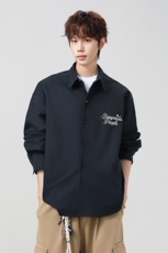 高品质鱼骨纹2026新款百搭翻领长袖衬衫A436-26019-P68118，男装衬衫，电商A436