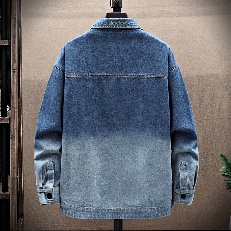 水洗刺绣牛仔夹克春季男士渐变色牛仔外套XZ310B-3-NZ1998--P75,男装工装外套,星座310B-3