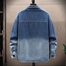 水洗刺绣牛仔夹克春季男士渐变色牛仔外套XZ310B-3-NZ1998--P75，男装工装外套，星座310B-3