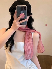 百搭小丝巾2025秋季新款韩版女装薄款装饰，丝巾，斯尔特羊绒