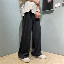 2025夏季新款港风男条纹纯色直筒阔腿薄款休闲长裤D201-DM155-P40，男装休闲裤，电商D321-1
