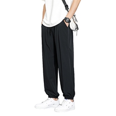 抖音同款2023夏季冰丝休闲裤男潮牌设计感薄款运动长裤子K920-P20，男装休闲裤，星座1402-1