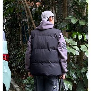 现货5W件冬季三防硬挺boxy短款立领棉衣马夹外套加厚马甲保暖棉服图片