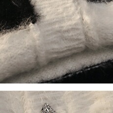 美式潮牌仿水貂毛毛衣开衫宽松百搭条纹针织上衣慵懒外套，男装针织衫/毛衣，星座506A
