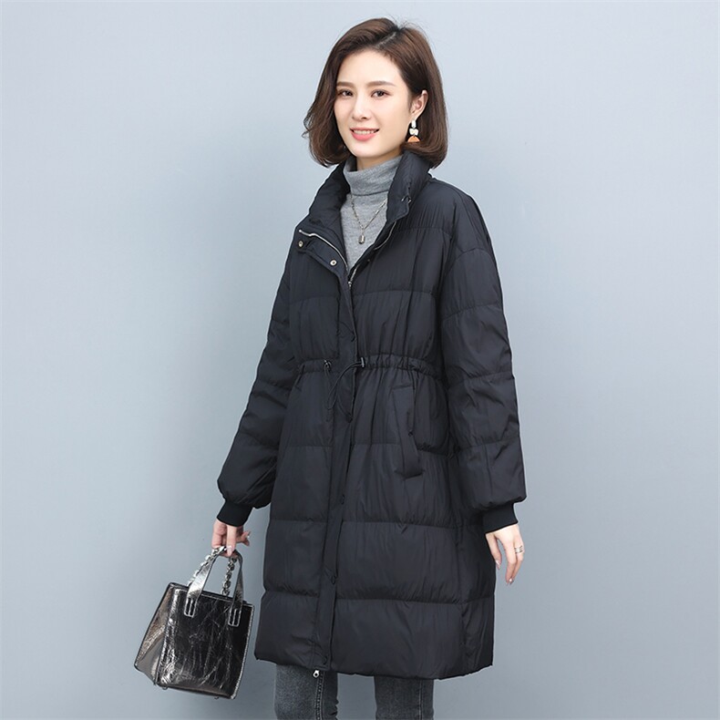 2022冬季新款女装时尚休闲保暖宽松舒适中长款亮面羽绒服女,女装羽绒服,叶笙衣