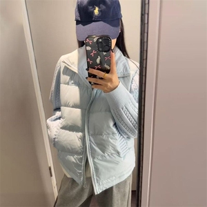 1506A/G78200/P89新款复古温柔风灰色拼接针织设计棉服图片