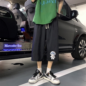 QK72233-P25冰丝七分裤男大码速干短裤男五分裤 港风图片