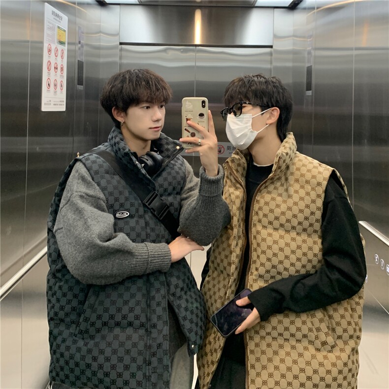 Cityboy高品质提花面料潮流宽松男款加厚棉马甲M862-P106，女装马甲，电商A170