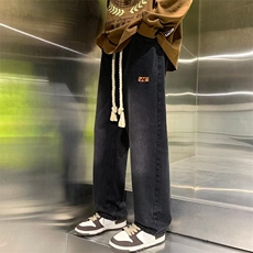 牛仔裤男春季新款大码休闲裤子高街松紧腰N8825P45，男装牛仔裤，星座1116-2